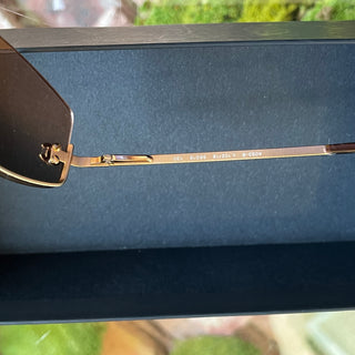 CHANEL 4093-B Crystal CC Brown Gold-Tone Metal Sunglasses