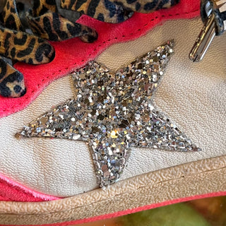 GOLDEN GOOSE Ballstar White Leather Pink Suede Sneakers SZ 39 (US 9)