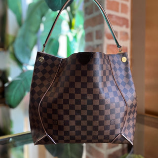 LOUIS VUITTON Caissa Damier Ebene Canvas Hobo Bag