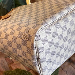 LOUIS VUITTON Neverfull MM Damier Azur Canvas Tote Bag
