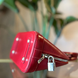 LOUIS VUITTON Red Epi Leather Alma BB