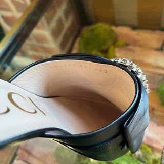 GUCCI Crystal Embellished Slip On Mules SZ40.5(10.5US) DIA313