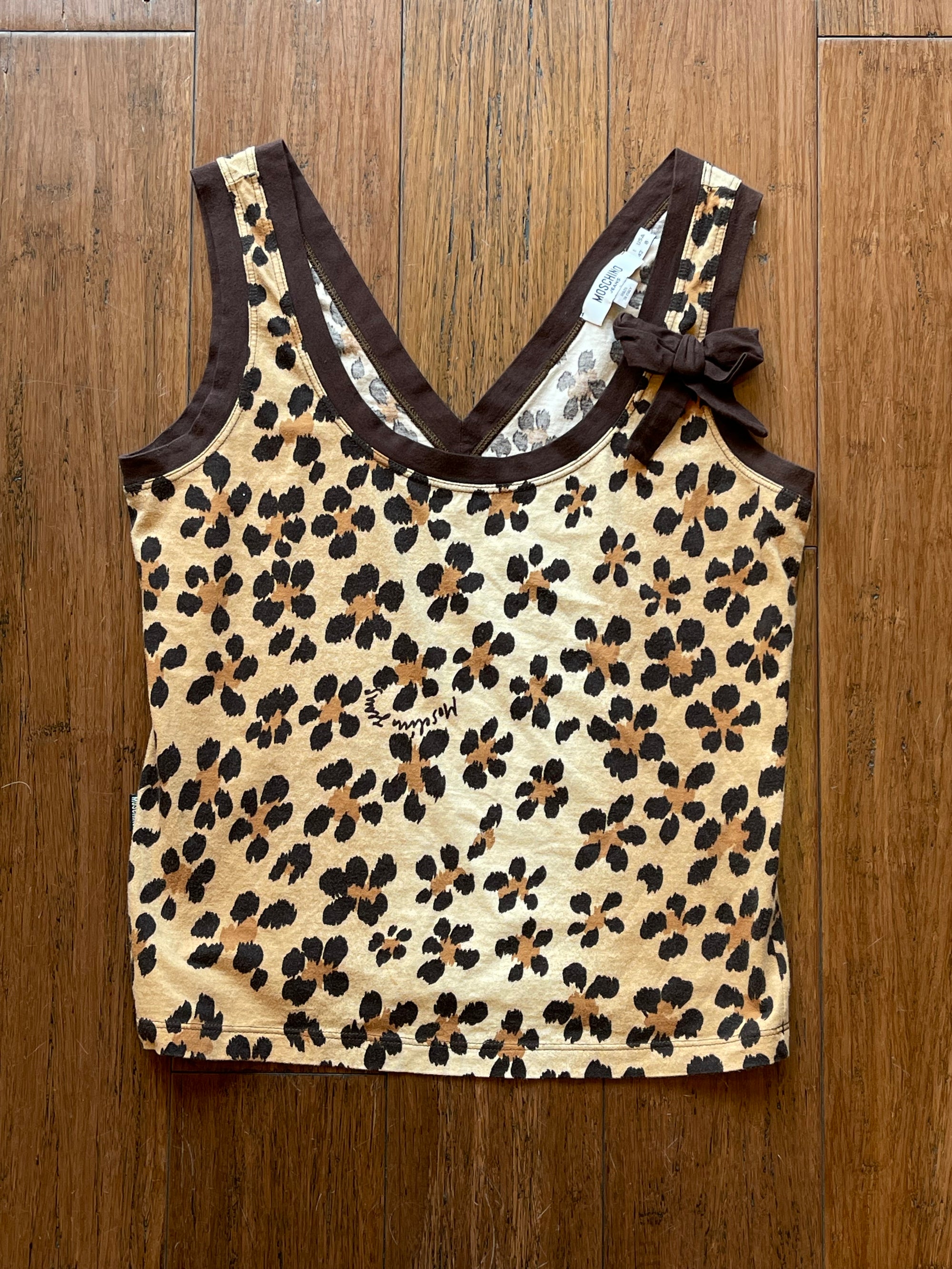 MOSCHINO Leopard Tank Top Size 8