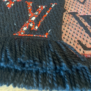 LOUIS VUITTON Giant Logomania Jungle Wool & Silk Scarf