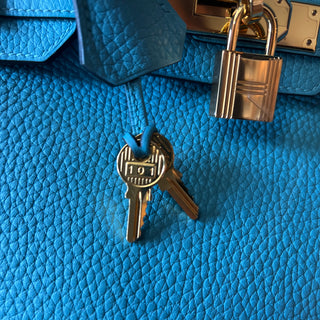 HERMES Bleu Paon Togo Birkin 30