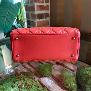 DIOR Medium Orange Cannage Lady Dior
