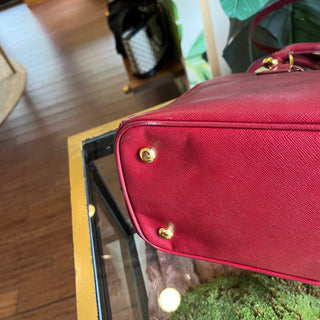 PRADA Saffiano Lux Red Leather 2-Way Tote Bag