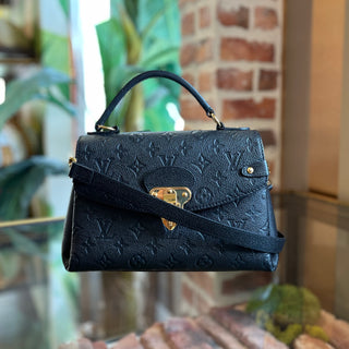 LOUIS VUITTON Georges BB Black Empreinte Leather Top Handle Bag