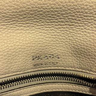 PRADA Vitello Daino Light Gray Blue Soft Leather Flap Crossbody Bag