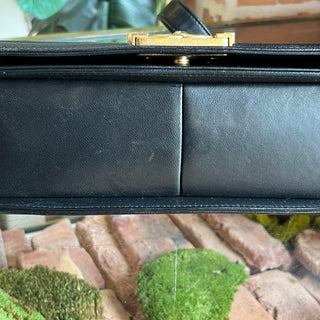 CHANEL Medium Boy Black Quilted Lambskin Leather Shoulder Bag