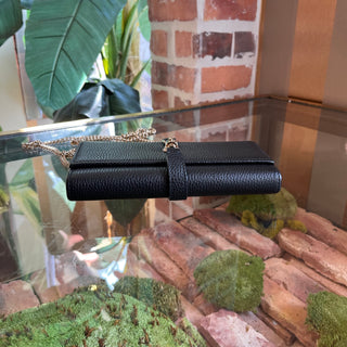 GUCCI Jackie 1961 Black Leather Wallet On Chain Crossbody