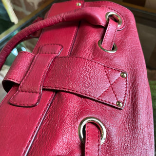 JIMMY CHOO Red Leather Rosalie Satchel