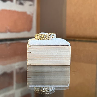 DAVID YIRMAN 18K Yellow Gold with Diamonds Belmont Curb Link Band