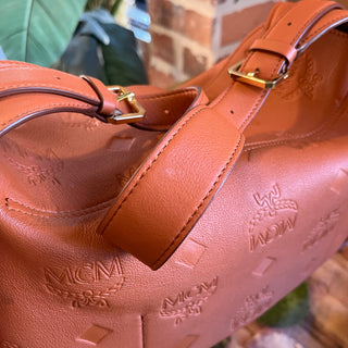 MCM Aren Medium Calfskin Ottomar Flap Hobo Bag