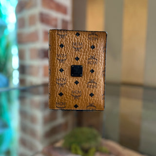 MCM Brown Ottomar Leather Passport Holder