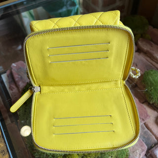 CHANEL New Mini Flap Yellow Quilted Lambskin Leather Shoulder Bag