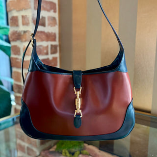 GUCCI Jackie O Burgundy Navy Trim