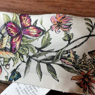DIOR Mitzvah Multicolor Butterfly Floral Print Scarf