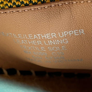 TORY BURCH Multicolor Knit Fabric Green Leather Espadrilles SZ 8