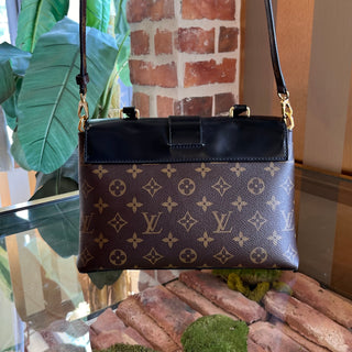 LOUIS VUITTON One Handle Flap MM Black Monogram Canvas Leather Bag