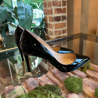 CHRISTIAN LOUBOUTIN Black Pigalle 85MM Patent Leather Pump SZ 40