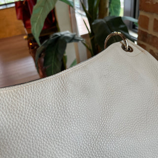 PRADA White Daino Leather Hobo Bag