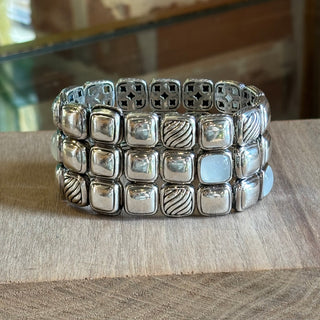 DAVID YURMAN Multi-Stone Chiclet 3 Row Bracelet