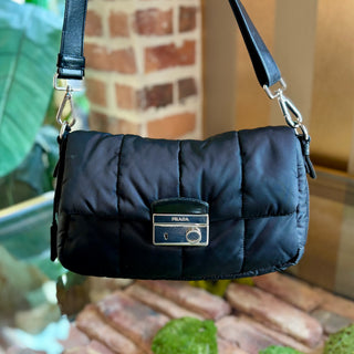 PRADA Puffer Tessuto Flap Crossbody