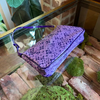 LOUIS VUITTON Pochette Accessories Limited Edition Purple Leather Cosmic Blossom Shoulder Bag