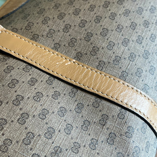 GUCCI Beige Tan Micro GG Monogram Canvas Vintage Satchel Bag