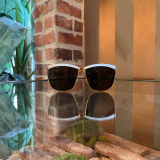DIOR So Electra 266NR White/Gold Square Sunglasses
