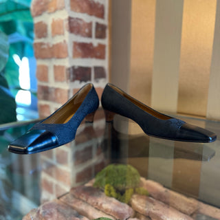 GUCCI GG Black Canvas Pumps SZ 8.5