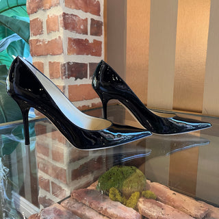 JIMMYCHOO Black Pointed Patent Leather Heels SZ 36.5 (US 6.5)