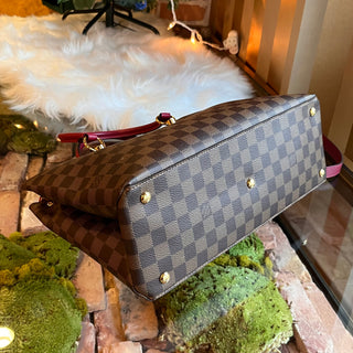 LOUIS VUITTON Riverside Lie De Vin Damier Canvas Tote Bag