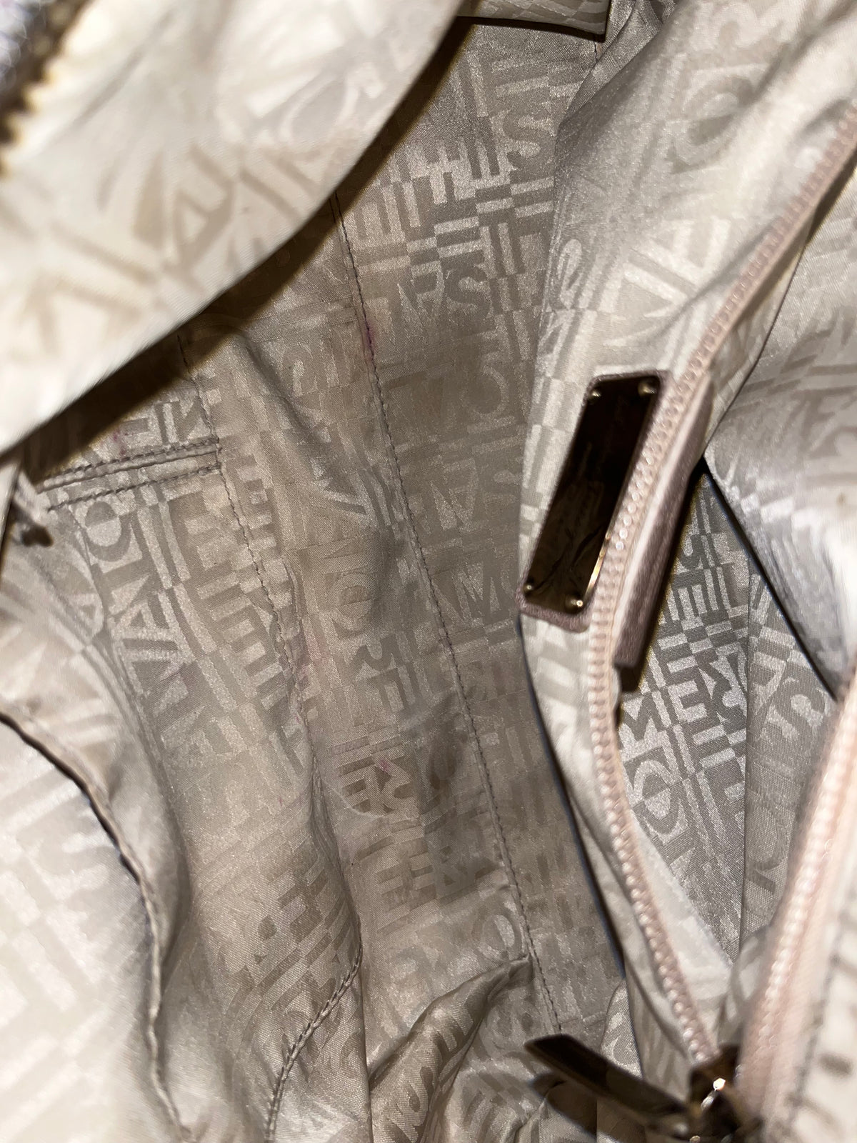 SALVATORE FERRAGAMO Metallic Pink Woven Detail Shoulder Bag