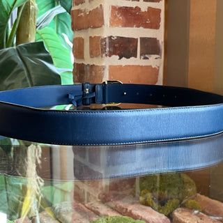 GUCCI Interlocking G Navy Blue Leather Belt 100/40(12US)