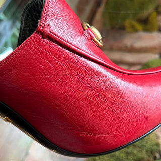 GUCCI Red Leather Horsebit Princetown Heeled Mules SZ 41 (US 11)