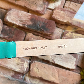 VERSACE Turquoise Tribute Medallion Leather Belt SZ90/36(L)