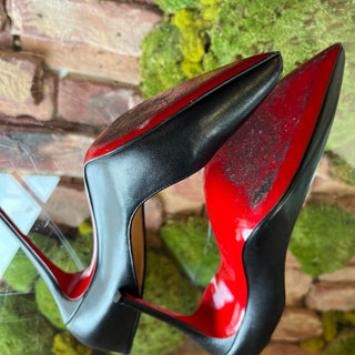 CHRISTIAN LOUBOUTIN La Pigalle Black Shiny Nappa Calf Leather Heels SZ38.5(8.5US)