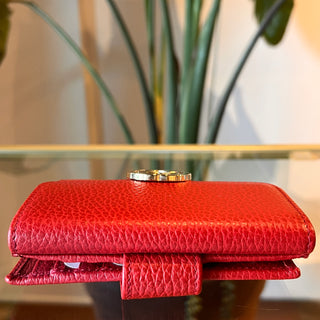 GUCCI Interlocking G Logo Red Dollar Compact Bi-Fold Wallet