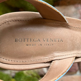 BOTTEGA Intrecciato Blue Leather Heels SZ 38.5 (US 8.5)