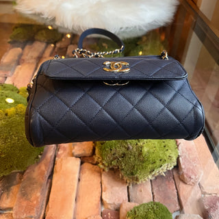 CHANEL In & Out Camera Case Small Quilted Caviar Crossbody Bag