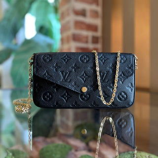 LOUIS VUITTON Pochette Felicie Black Empreinte Leather Crossbody