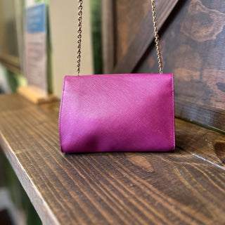 SALVATORE FERRAGAMO Vara Bow Purple Hammered Calfskin Leather Shoulder Bag