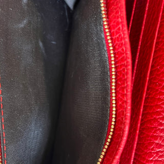 GUCCI Swing Red Dollar Calfskin Wallet On Strap Crossbody Bag