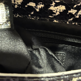 CHANEL Houndstooth Python Flap Shoulder Bag