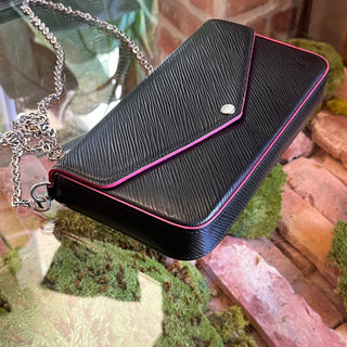 LOUIS VUITTON Felicie Pochette Black Epi Leather Crossbody Bag