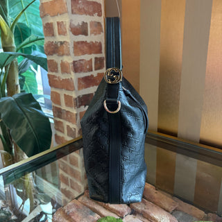 GUCCI Black Embossed Miss GG Hobo