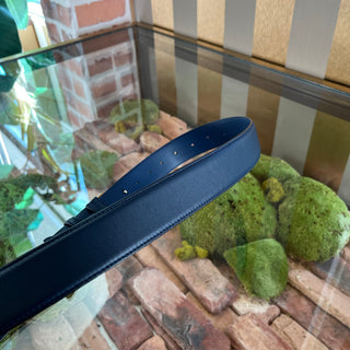 GUCCI Interlocking G Navy Blue Leather Belt SZ95/38(10US)