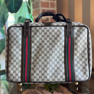GUCCI Beige GG Supreme Canvas Vintage Suitcase